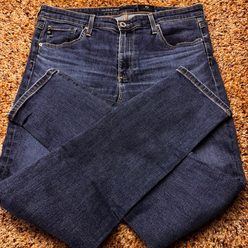AG Adriano Goldschmied The Stevie Ankle Slim Straight Jeans Dark Wash‎ 30R
